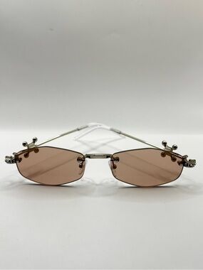 Rimless Women's Sunglasses with Brown Lenses